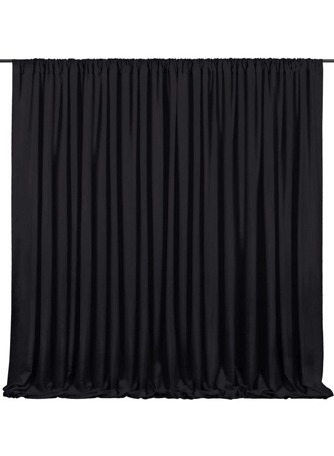 Black Backdrop Curtains 2 Panels 5Ft X 10Ft Polyester Photo Backdrop Drapes For Wedding Party Stage Birthday Decorations