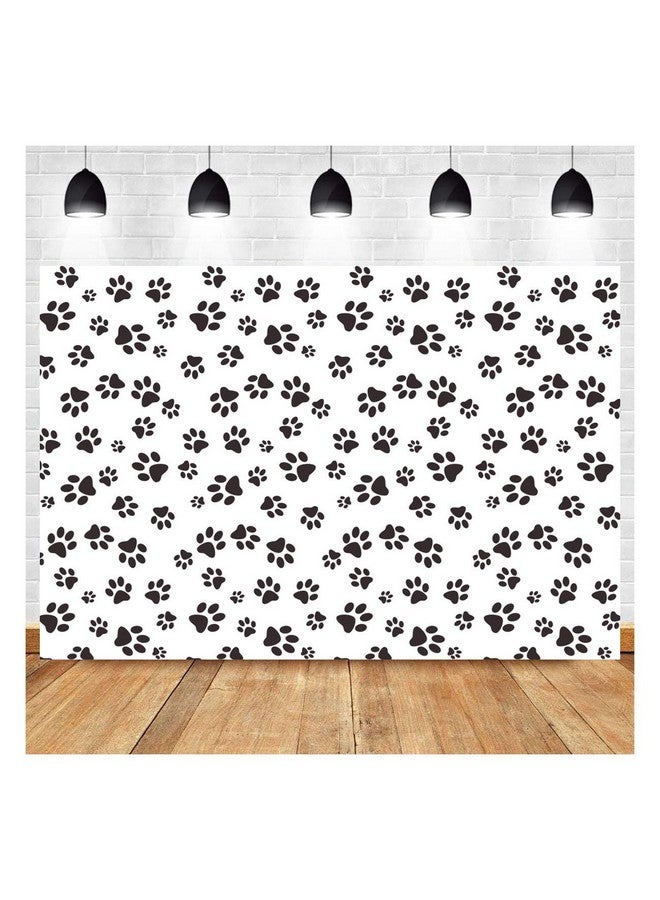 Cartoons Puppy Dog Paw Theme Photography Backdrops Kids Boys Birthday Party Banner Photo Background Newborn Baby Shower Candy Cake Table Decor Photobooth Props 5X3Ft Vinyl