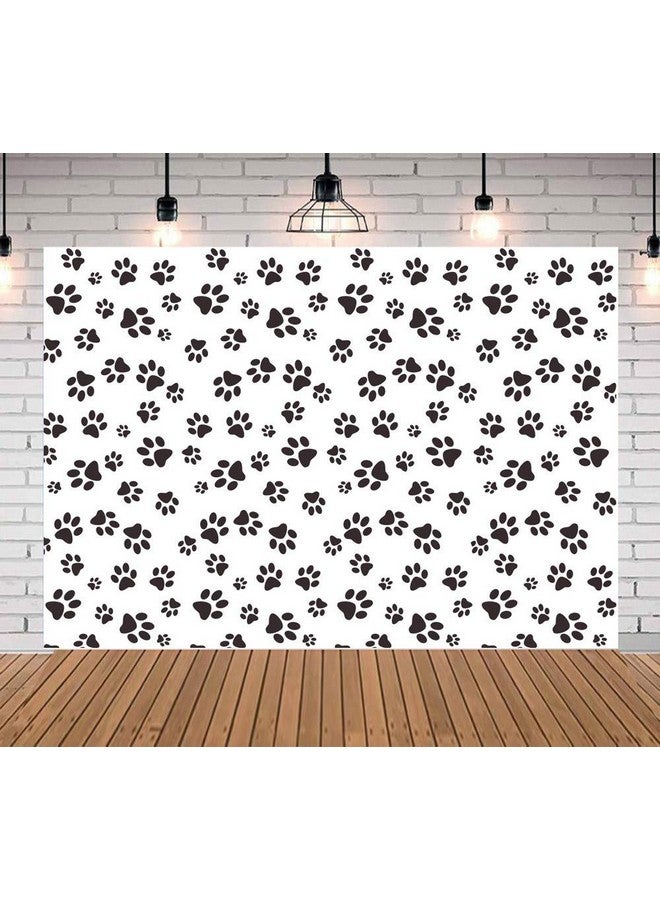 Cartoons Puppy Dog Paw Theme Photography Backdrops Kids Boys Birthday Party Banner Photo Background Newborn Baby Shower Candy Cake Table Decor Photobooth Props 5X3Ft Vinyl