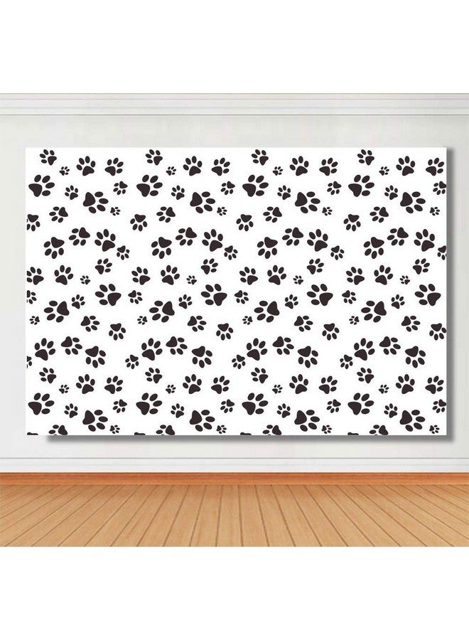 Cartoons Puppy Dog Paw Theme Photography Backdrops Kids Boys Birthday Party Banner Photo Background Newborn Baby Shower Candy Cake Table Decor Photobooth Props 5X3Ft Vinyl