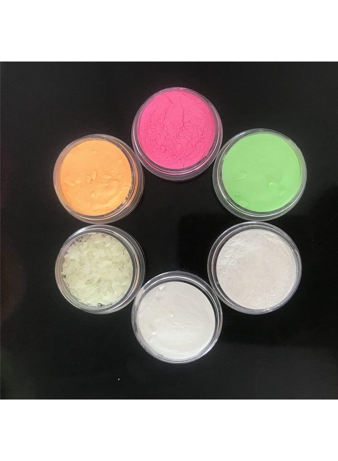 6 Boxes Set Luminous Powder Glow In Th Dark Moon Shape Glitter  Festival Rave Beauty Nightclub Makeup Face Body Nail Art Decoration Pyg6C
