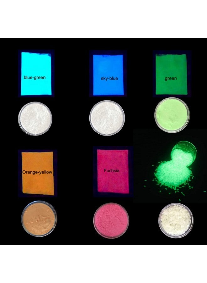 6 Boxes Set Luminous Powder Glow In Th Dark Moon Shape Glitter  Festival Rave Beauty Nightclub Makeup Face Body Nail Art Decoration Pyg6C