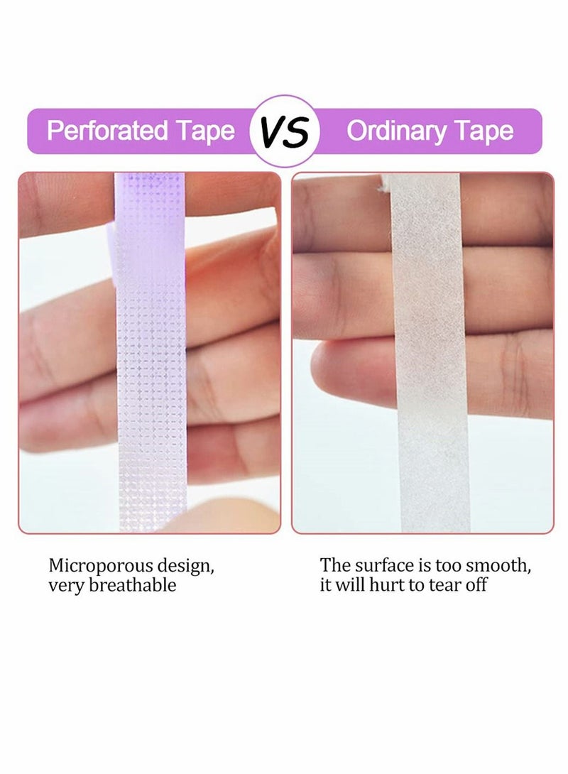 Eyelash Tape, Lash Tape for Extension, Non-Woven Fabric Adhesive Breathable Micropore Medical Extension Supply Total 6 Rolls, Purple