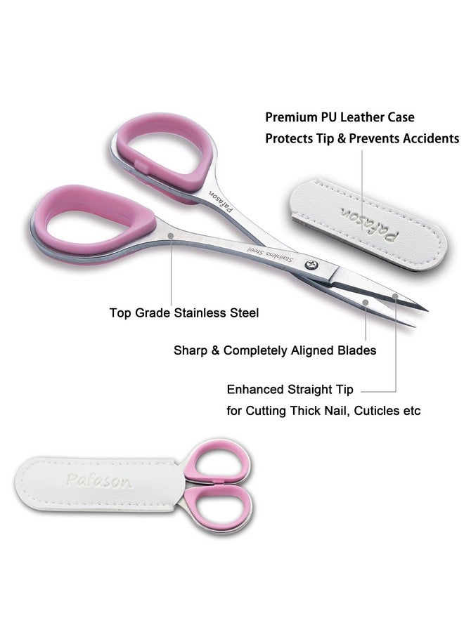 Stainless Steel Curved And Straight Nail Cuticle Manicure Scissor Set MultiPurpose Pedicure Beauty Grooming Tool For Nail Dry Skin