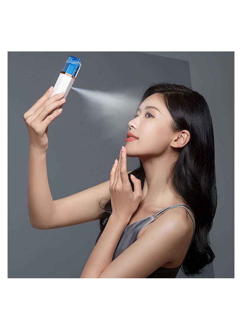 Nano Facial Mister Mist Sprayer Spray Portable Mini Steamer with Skin Analyzer Moisture Tester Visual Water Tank Usb Rechargeable for Face Moisturizing