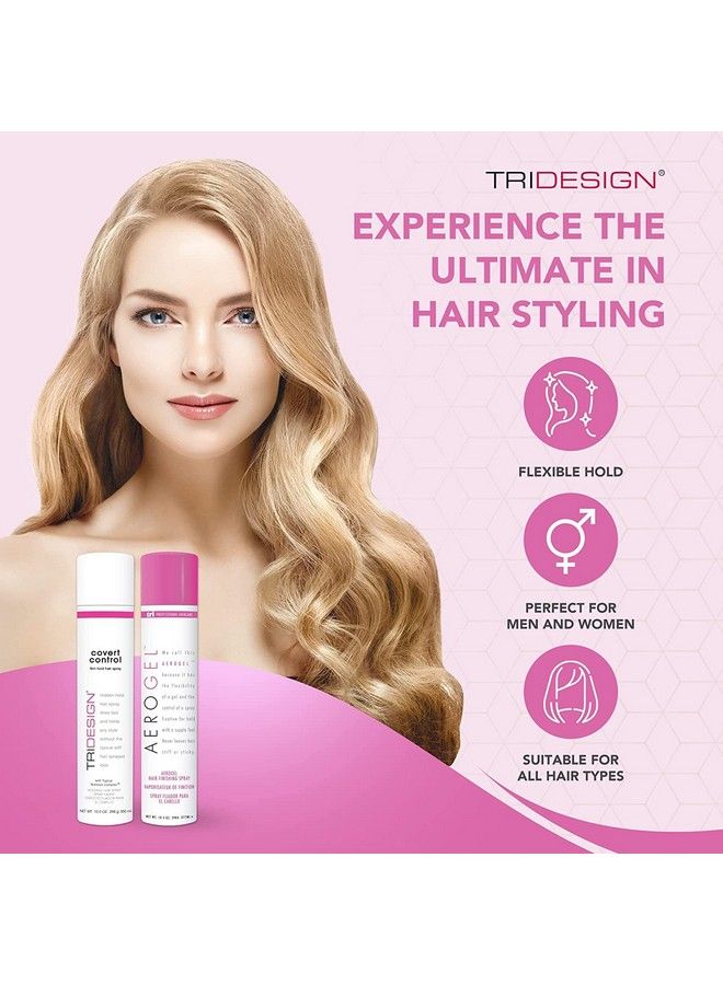 Tri Design Covert Control Hairspray For Women & Men Aerosol Hidden Control Strong Hold Hairspray Fastdrying Hair Setting Spray Hair Products For Women & Men 2 10.5Oz Hair Sprays
