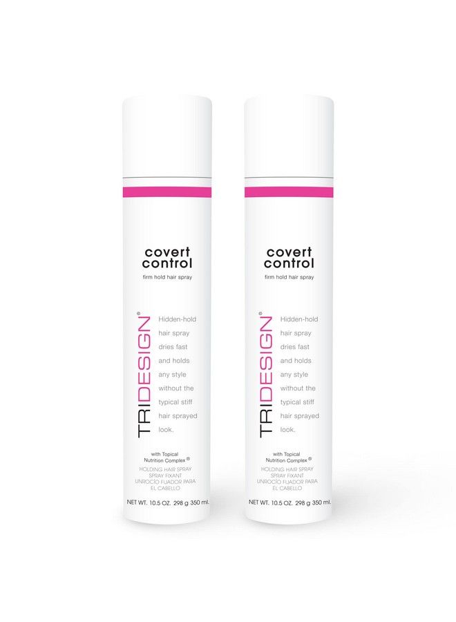 Tri Design Covert Control Hairspray For Women & Men Aerosol Hidden Control Strong Hold Hairspray Fastdrying Hair Setting Spray Hair Products For Women & Men 2 10.5Oz Hair Sprays