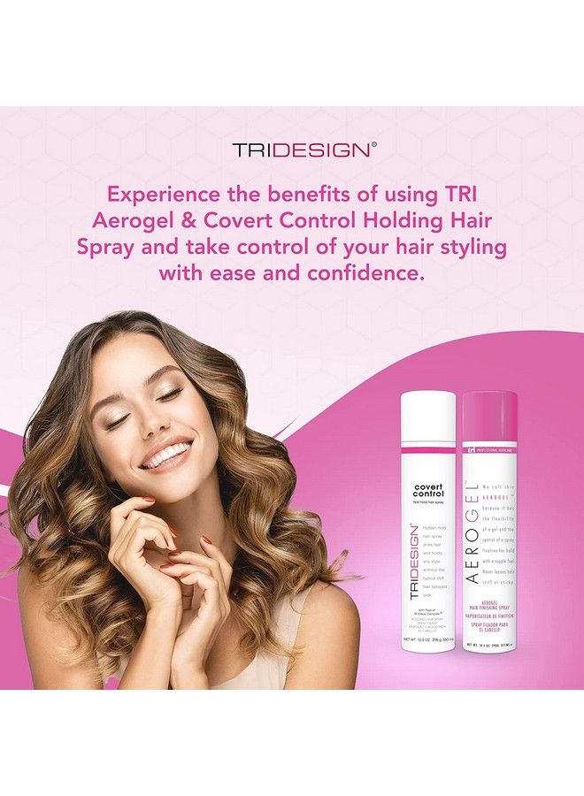 Tri Design Covert Control Hairspray For Women & Men Aerosol Hidden Control Strong Hold Hairspray Fastdrying Hair Setting Spray Hair Products For Women & Men 2 10.5Oz Hair Sprays