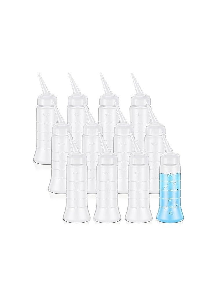 Hair Color Applicator Bottle, with Angled Tip 8.5 Oz Dye Bottle Oil Bottles for Plastic Squeeze Home Salon Use Grooming at or Traveling (12 Pieces)