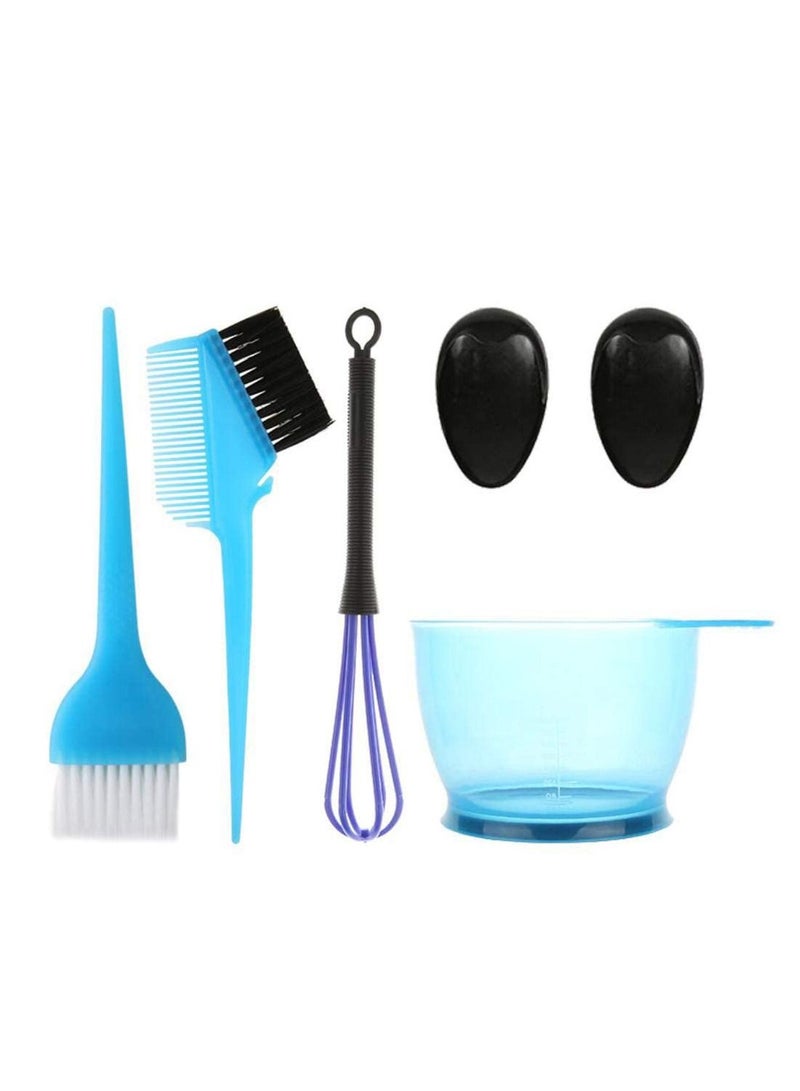 Hair Dye Coloring Kit with Color Bowl,Hair Dyeing Brush Tool Kit,Dye Comb,Tinting Bowl,Ear Caps,Dye Mixer,Bleach Tinting Brushes for Salon Home Blue