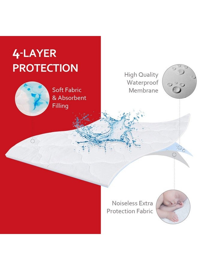 Waterproof Playard Mattress Pad Sheet For 4Moms Playard Mattress Cover Protector Fits 4Moms Breeze Plus Playard & Breeze Go Playard Pack N Play Sheet Fits 28.5