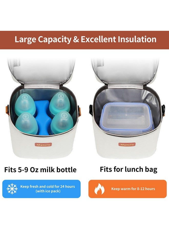 Bottle Cooler Bag For Brestmilk Breastmilk Cooler Bag For Travel Fits 4 Baby Bottles Up To 9 Ounce Baby Bottle Bag With Ice Pack Lnsulation Breast Milk Cooler Travel Gifts Beige