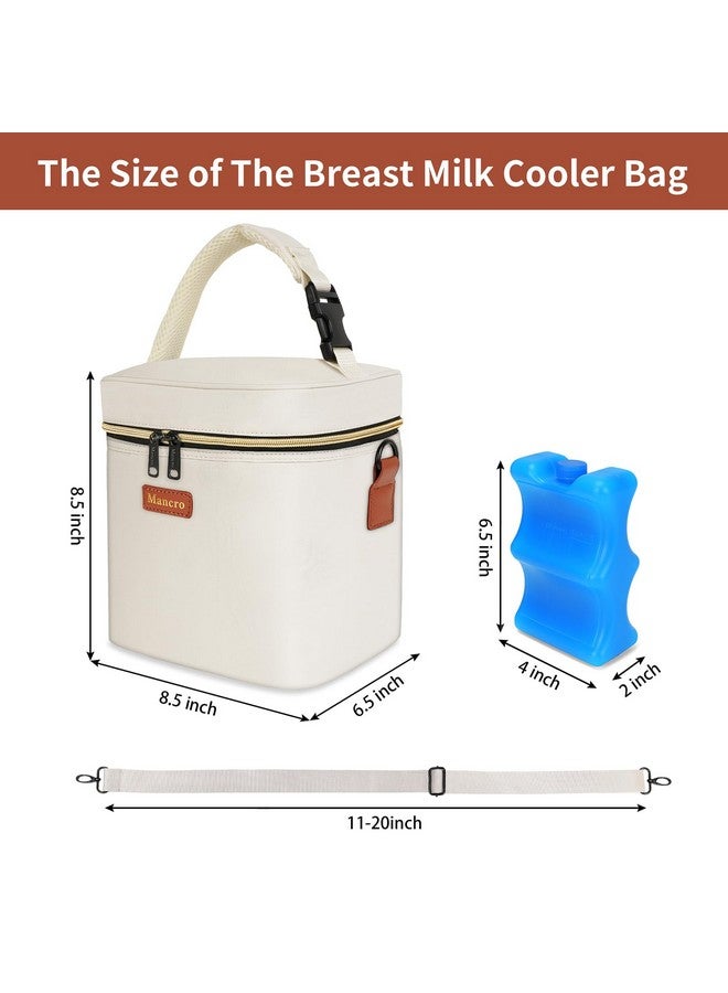 Bottle Cooler Bag For Brestmilk Breastmilk Cooler Bag For Travel Fits 4 Baby Bottles Up To 9 Ounce Baby Bottle Bag With Ice Pack Lnsulation Breast Milk Cooler Travel Gifts Beige