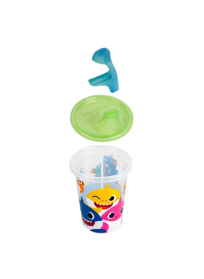 Take & Toss Pinkfong Baby Shark Sippy Cups Reusable Toddlers Cups With Lids Kids Party Pack With 2 Travel Caps 10 Oz 10 Count