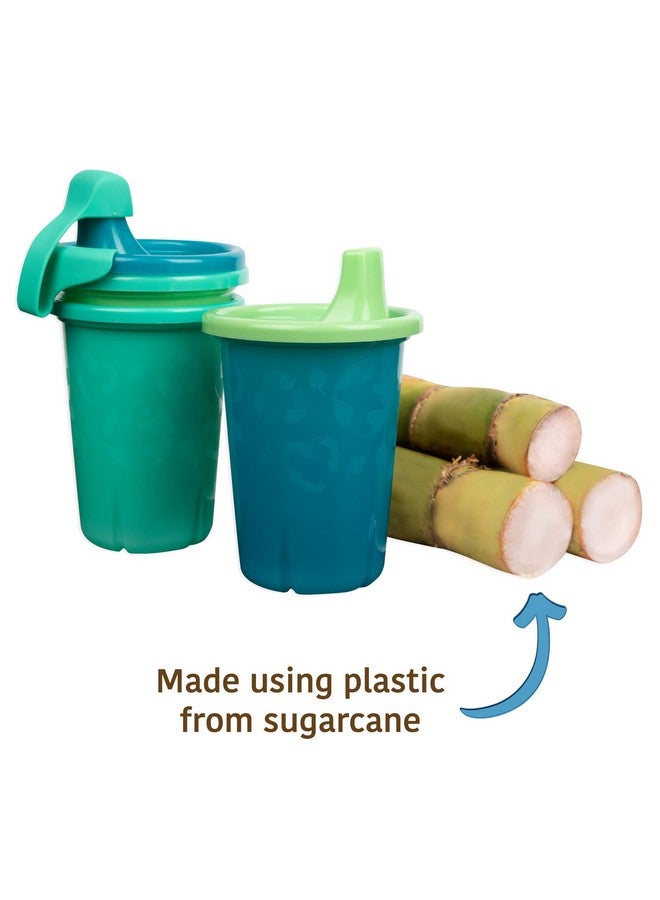 Greengrown Reusable Spillproof Sippy Cups Toddler Cups With Straws Bluegreen 6 Count