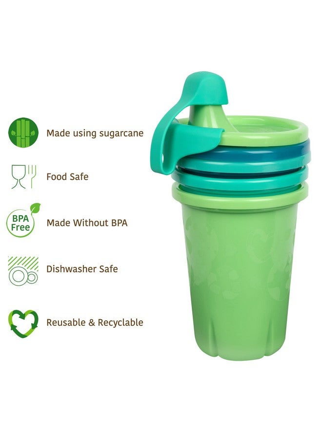 Greengrown Reusable Spillproof Sippy Cups Toddler Cups With Straws Bluegreen 6 Count