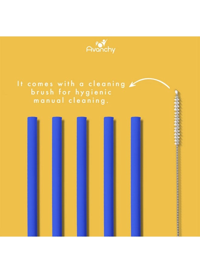 Reusable Silicone Straws For Toddlers & Kids 5 Pcs Flexible Short Drink 5