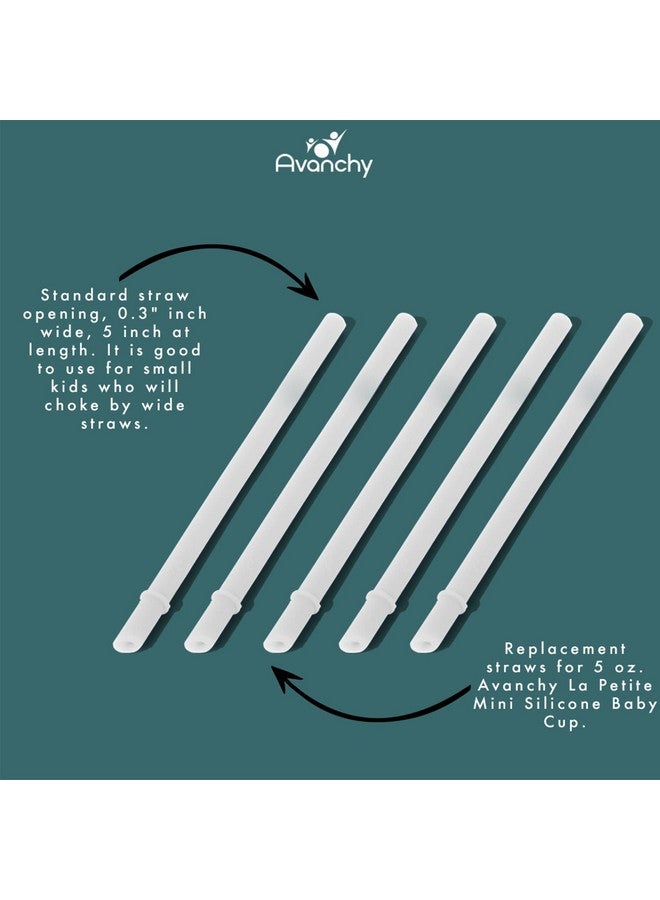 Reusable Silicone Straws For Toddlers & Kids 5 Pcs Flexible Short Drink 5