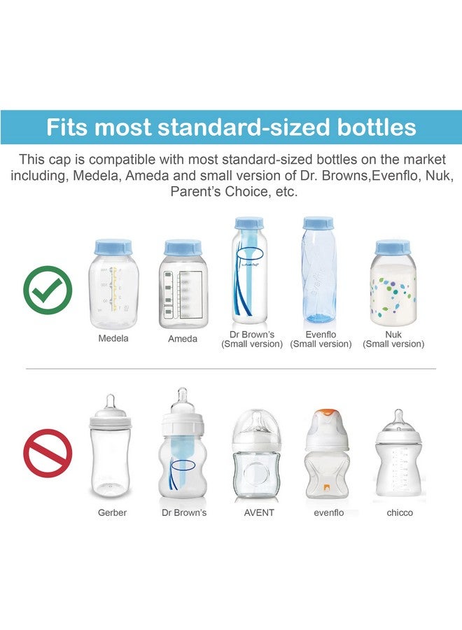 Solid Lids With Sealing Ring For Standard Sized Bottles Bottles Lids Compatible With Medela Bottles Ameda And Small Sized Nuk Playtex Gerber Bottles Lifefactory Bottle; 8Pc (Blue)