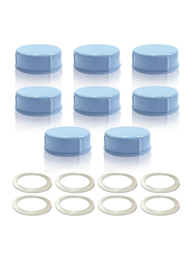 Solid Lids With Sealing Ring For Standard Sized Bottles Bottles Lids Compatible With Medela Bottles Ameda And Small Sized Nuk Playtex Gerber Bottles Lifefactory Bottle; 8Pc (Blue)