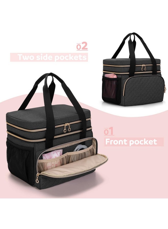 Double Layer Bag Compatible With Spectra S1 And S2 Breast Pump And Extra Parts (Suitable For Home Or Travel Use Patent Design Bag Only) Black