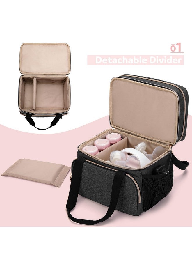 Double Layer Bag Compatible With Spectra S1 And S2 Breast Pump And Extra Parts (Suitable For Home Or Travel Use Patent Design Bag Only) Black
