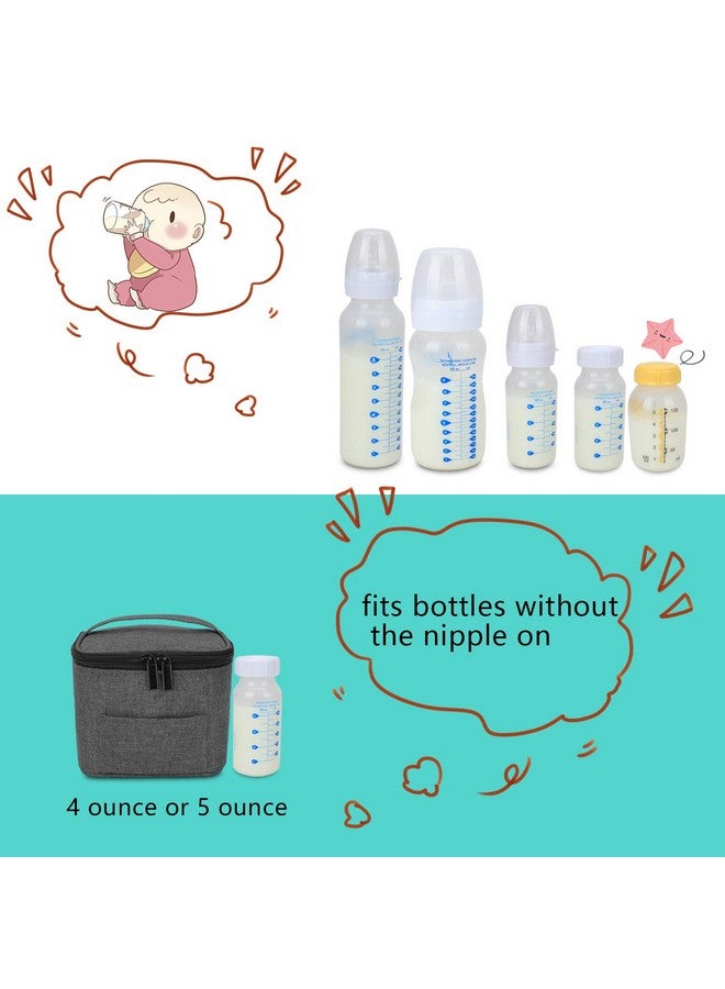 Breastmilk Cooler Bag (Hold Four 5 Ounce Breastmilk Bottles) Leakproof Breast Milk Cooler For 4 Or 5 Ounce Bottles (Bag Only) Black