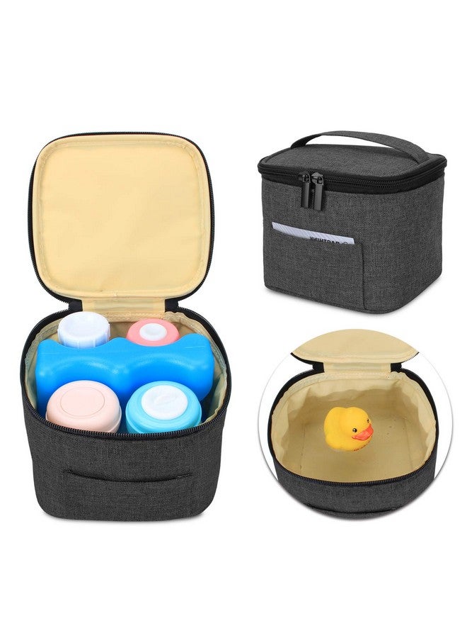 Breastmilk Cooler Bag (Hold Four 5 Ounce Breastmilk Bottles) Leakproof Breast Milk Cooler For 4 Or 5 Ounce Bottles (Bag Only) Black