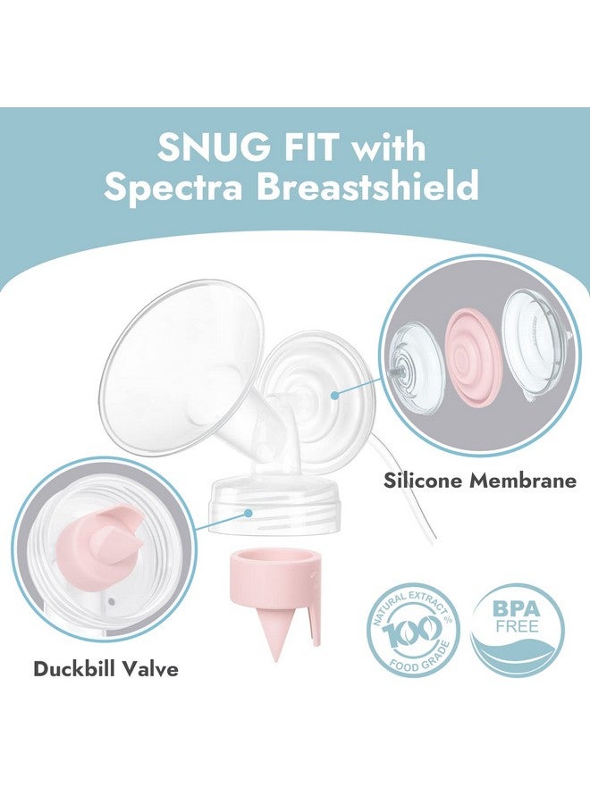 [8Count] Papablic Duckbill Valves And Silicone Membrane Compatible With Spectra S1 S2 And 9 Plus Breastpumps Not Original Spectra Pump Parts Bpa/Dehp Free Pink