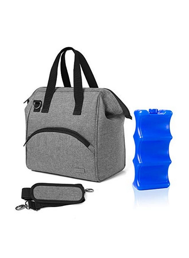 Breastmilk Cooler Bag With An Ice Pack (Fits 6 Bottles Up To 9 Ounces) Breastmilk Cooler For Breastmilk Bottles And Small Accessories Gray