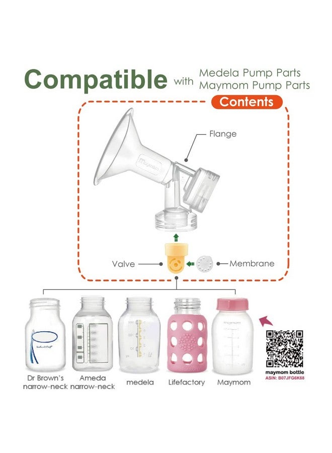 2X Onepiece Breastshields Valves Membranes Compatible With Medela Pump Parts Pump In Style Lactina Symphony Swing; 24 Mm Standard Breastshields; Made By Maymom