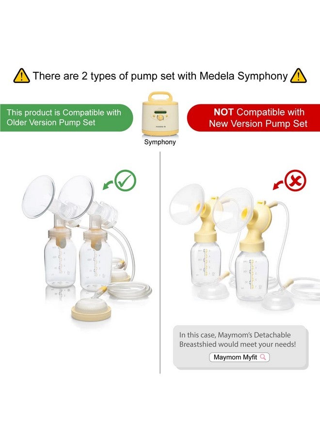 2X Onepiece Breastshields Valves Membranes Compatible With Medela Pump Parts Pump In Style Lactina Symphony Swing; 24 Mm Standard Breastshields; Made By Maymom