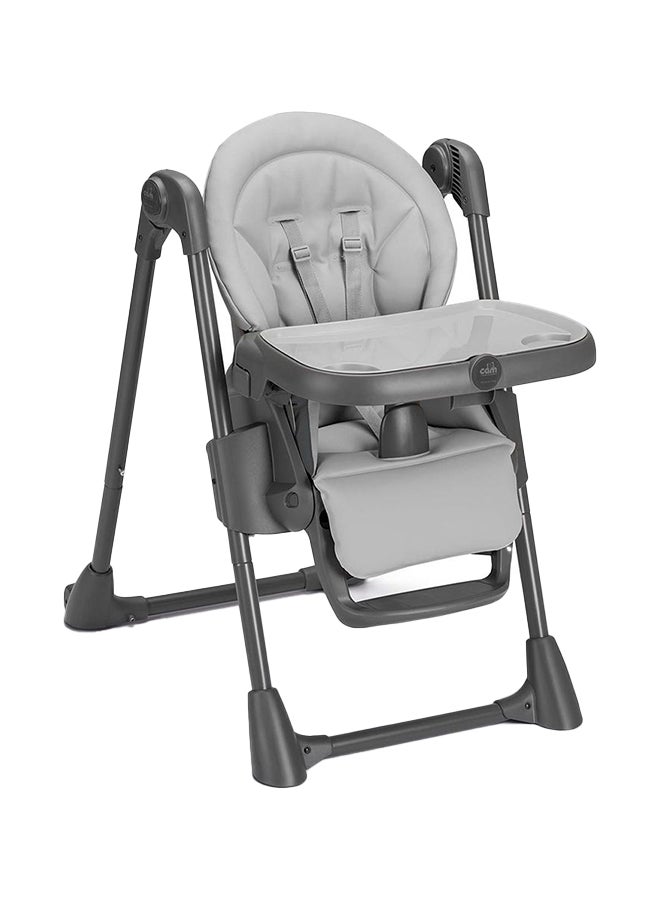 Cam - Pappananna Icon High Chair - Gray- Feeding Chair For Baby, Ultra Modern  High Chair, From 6 Months To 15 Kg, Soft Padding, 5-Point Safety Harness, Rear Castors, Super Compact.Made In Italy
