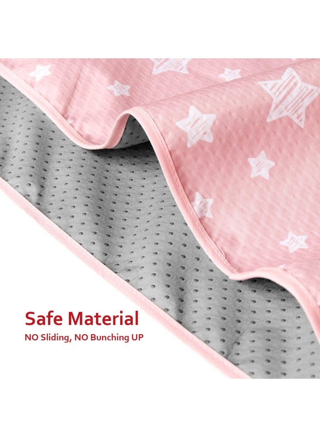 Extra Large Baby Splat Mat 54''X 72'' Anti Slip Waterproof High Chair Mat Baby Feeding Table Cloth Floor Mat Cover Baby Art Playtime Mat For Craftmealtime Washable Portable Picnic Mat Pink Star