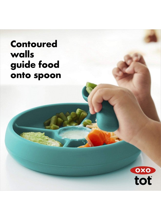 Tot Silicone Divided Plate Teal