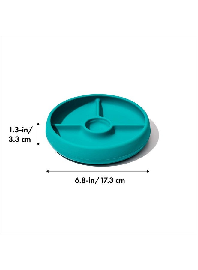 Tot Silicone Divided Plate Teal