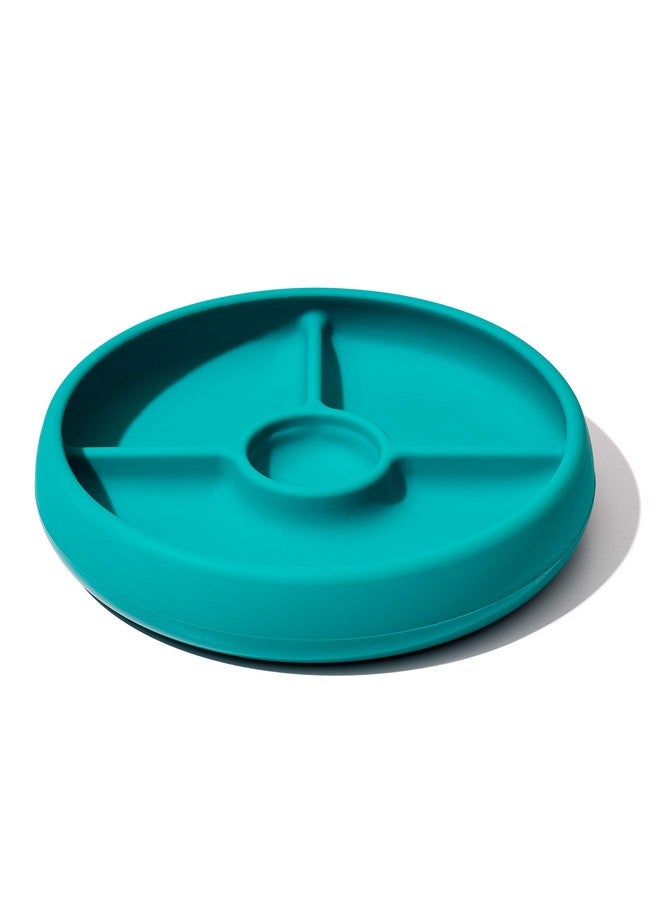 Tot Silicone Divided Plate Teal