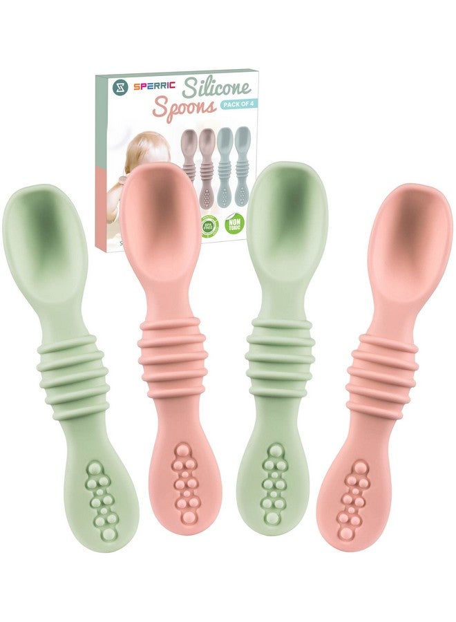 Silicone Baby Spoon Baby Led Weaning First Stage Baby Spoons Baby Feeding Spoon Set Gum Friendly Bpa Lead Phthalate & Plastic Free Baby Self Feeding Utensils For Infant & Toddler Great Gift Set