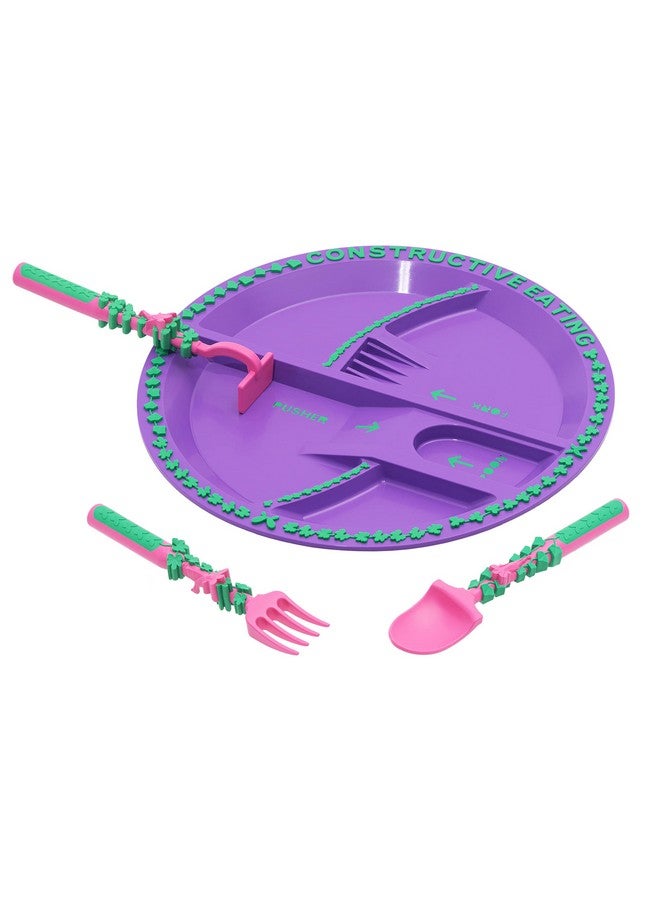 Plate And Utensils Set Garden Fairy Made In Usa Toddler Dinnerware Kids Dinnerware And Utensils Set For Ages 13 Toddler Utensils 2 And 3 Year Old Divided Toddler Plates