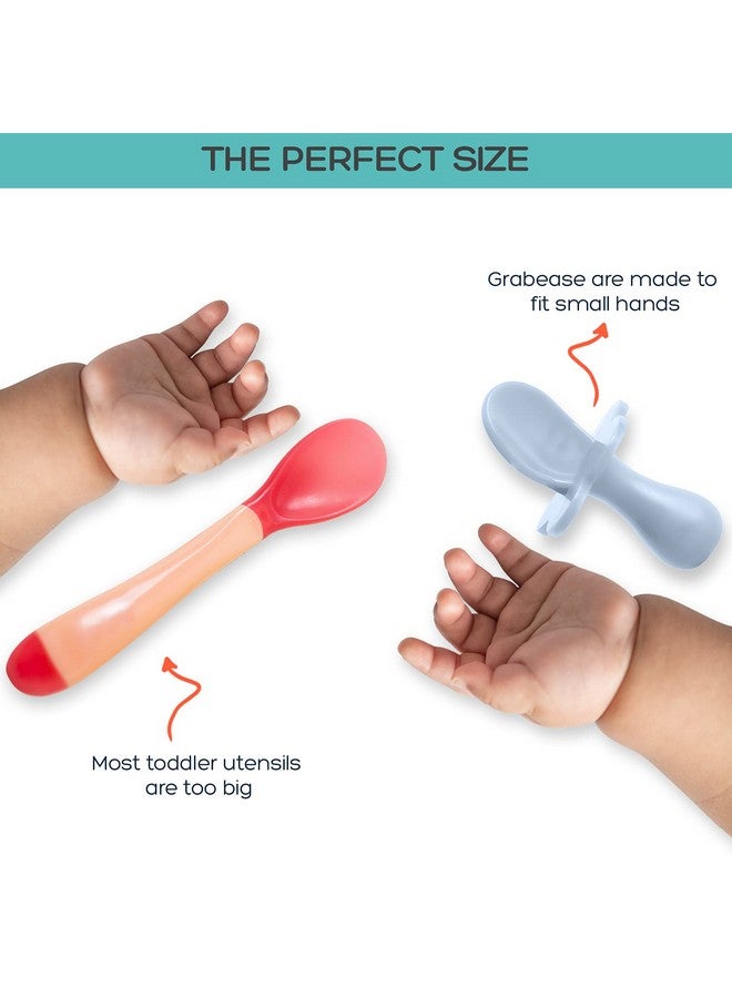 Baby Feeding Self Feeding Baby Utensils Baby Fork And Spoon Bpafree & Phthalatefree For Baby & Toddler 1 Set Blue