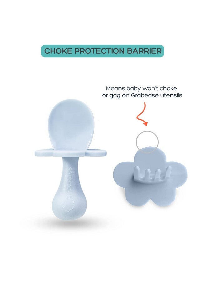 Baby Feeding Self Feeding Baby Utensils Baby Fork And Spoon Bpafree & Phthalatefree For Baby & Toddler 1 Set Blue