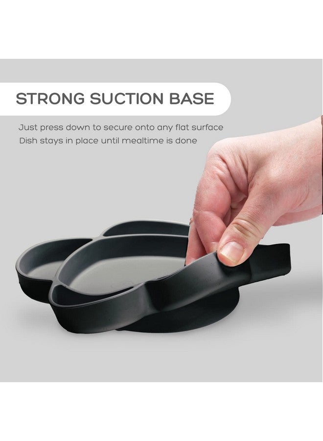 Baby Feeding Set Silicone Plates Bowls And Suction Plates For Babyled Weaning And Portion Control Suction Bottoms 4 Piece Set Bpa And Phthalatesfree Gray