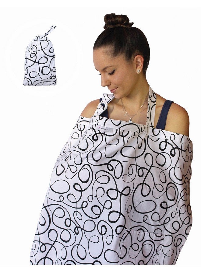 Nursing Cover For Breastfeeding Privacy Soft 100% Cotton In Black White