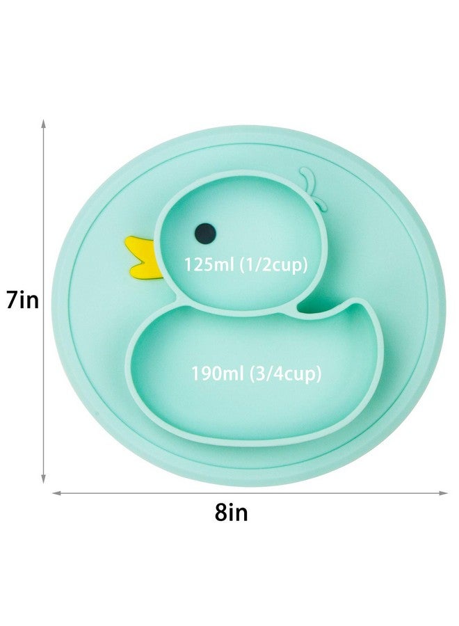 Toddler Plate Portable Baby Plates For Toddlers And Kids Bpafree Strong Suction Plates For Toddlers Dishwasher & Microwave Safe Silicone Placemat 9X6X1.4 Inch