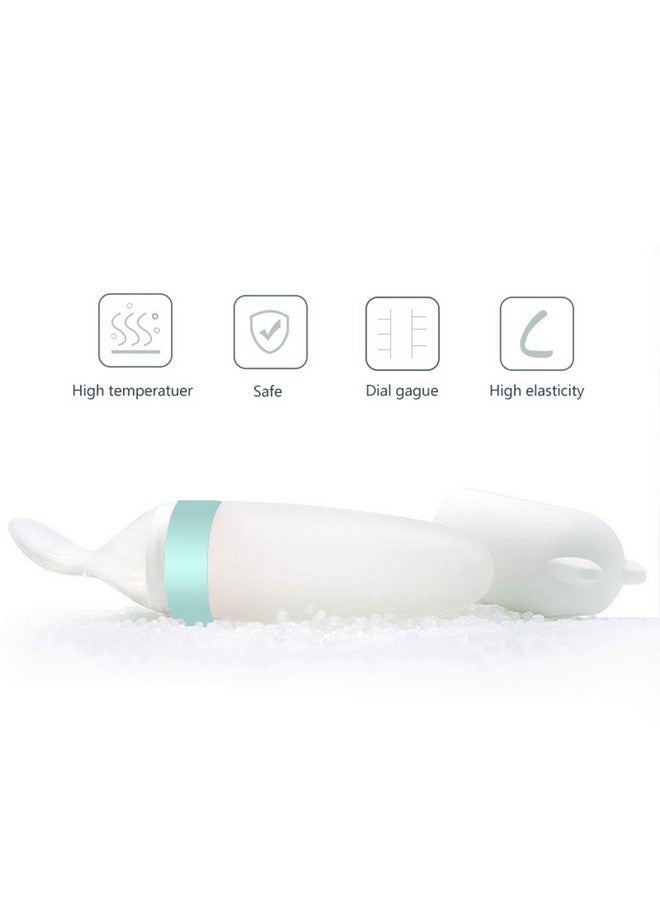 Silicone Squeeze Feeding Spoon Baby Food Dispensing Spoon With Dust Cover Bpa Free