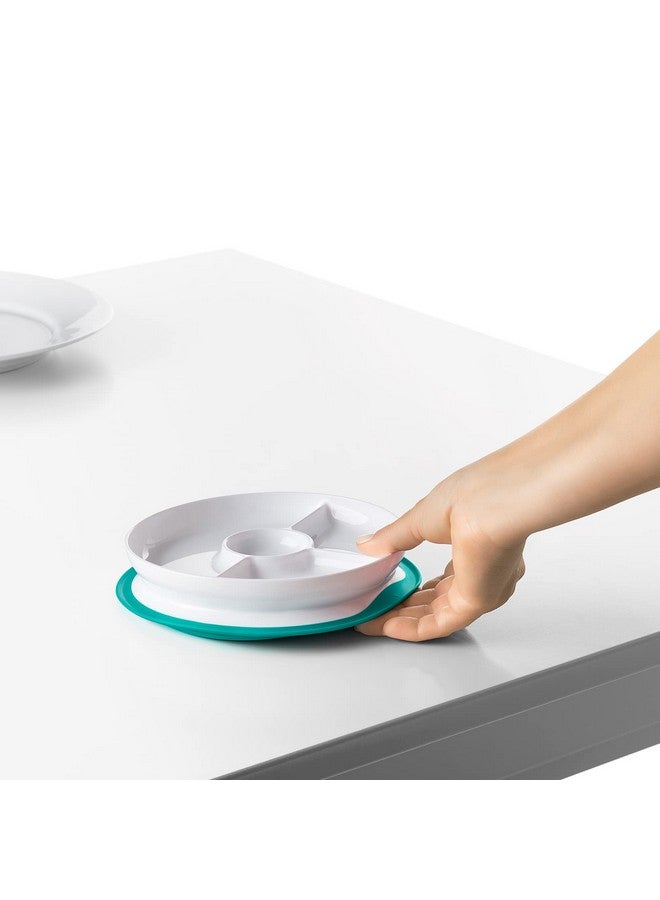 Tot Stick & Stay Suction Divided Plate Teal 1 Count (Pack Of 1)