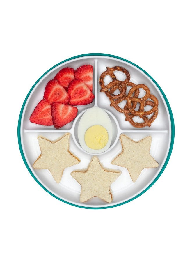 Tot Stick & Stay Suction Divided Plate Teal 1 Count (Pack Of 1)