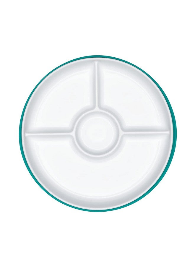Tot Stick & Stay Suction Divided Plate Teal 1 Count (Pack Of 1)