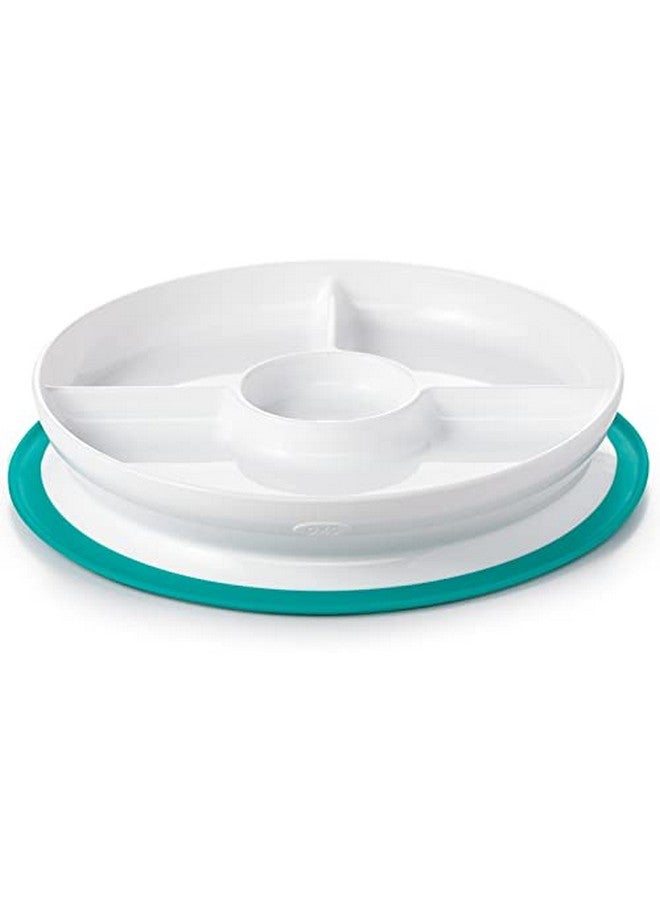 Tot Stick & Stay Suction Divided Plate Teal 1 Count (Pack Of 1)