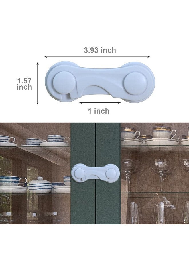 Cabinet Door Locks For Baby Proof And Child Safety 10 Pack Cabinet Locks With Adhesive For Drawer Cupboards Fridge Closet And Pantry Childproof Door Latch For Protecting Kids (White10Pcs)